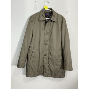 Womans Duru Alta Moda Large Brown Lined Zipper Rain Trench Coat